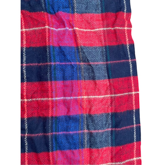 Christian Dior Red and Blue Plaid Scarf - Picture 3 of 4